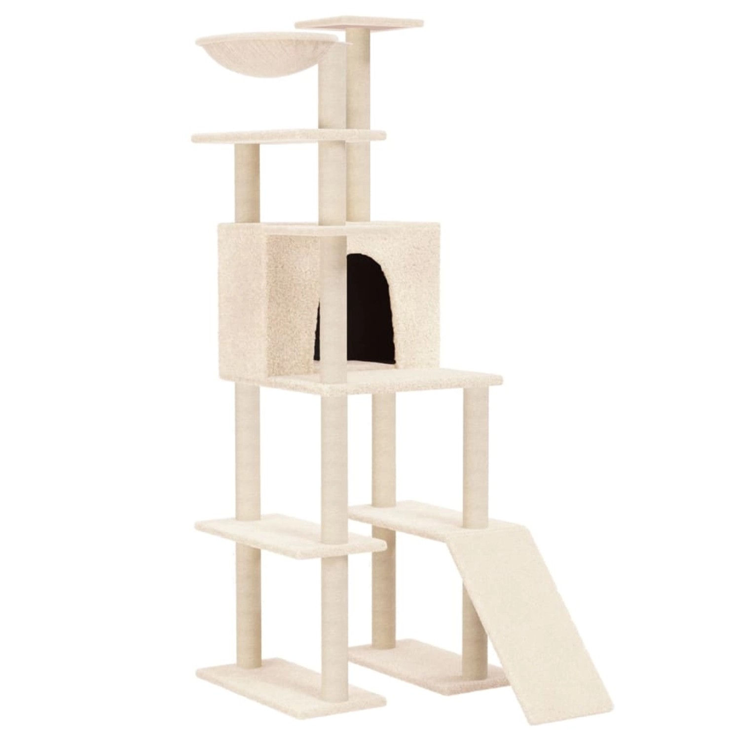 vidaXL Kratzbaum mit Sisal-KratzSäulen Creme 166 cm Modell 1