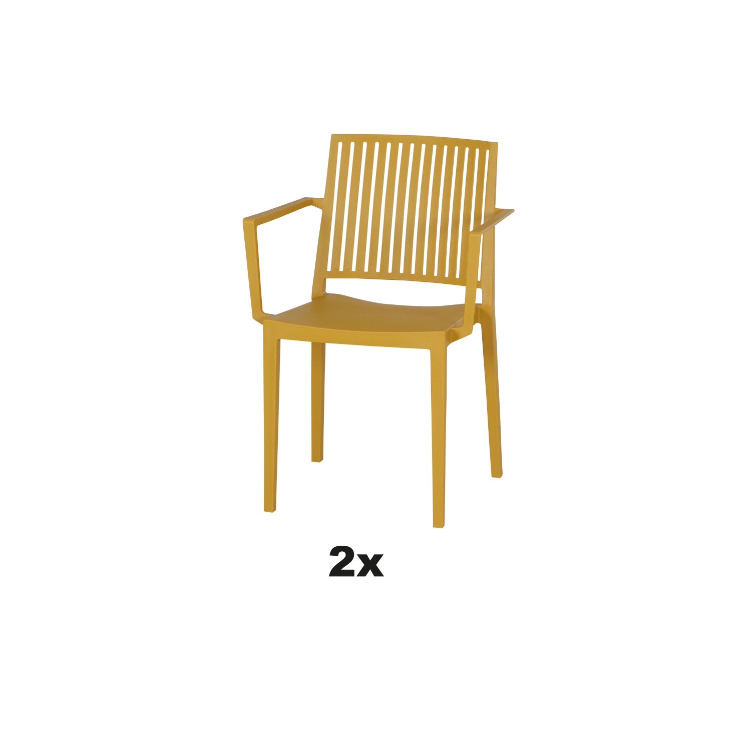 Siena Garden Stapelsessel-Set Lane 2-teilig Mustard