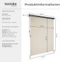 Beige Tectake Senkrechtmarkise Eloise 140x250 cm, ausgefahren, mit Maßangaben. Ideal als Sonnenschutz.