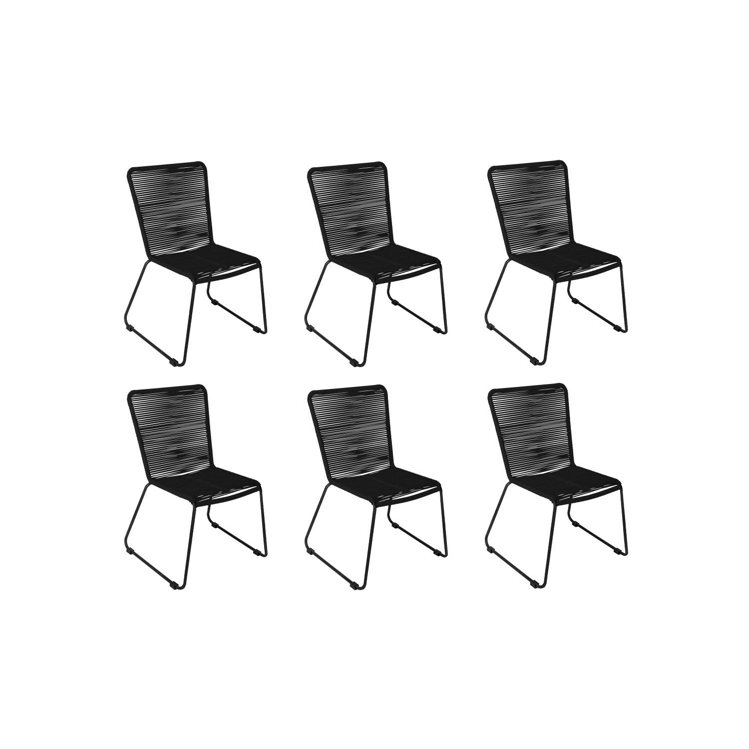 SAM Gartenstuhl Outdoor-Seilstuhl  Schwarz mit Eisen-Gestell in Schwarz ISR günstig online kaufen