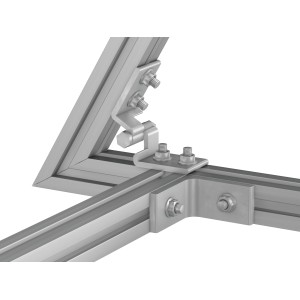 Aluvario Systemprofil 35x35 mm, Blank, mit Verbindern für Solaranlagen.