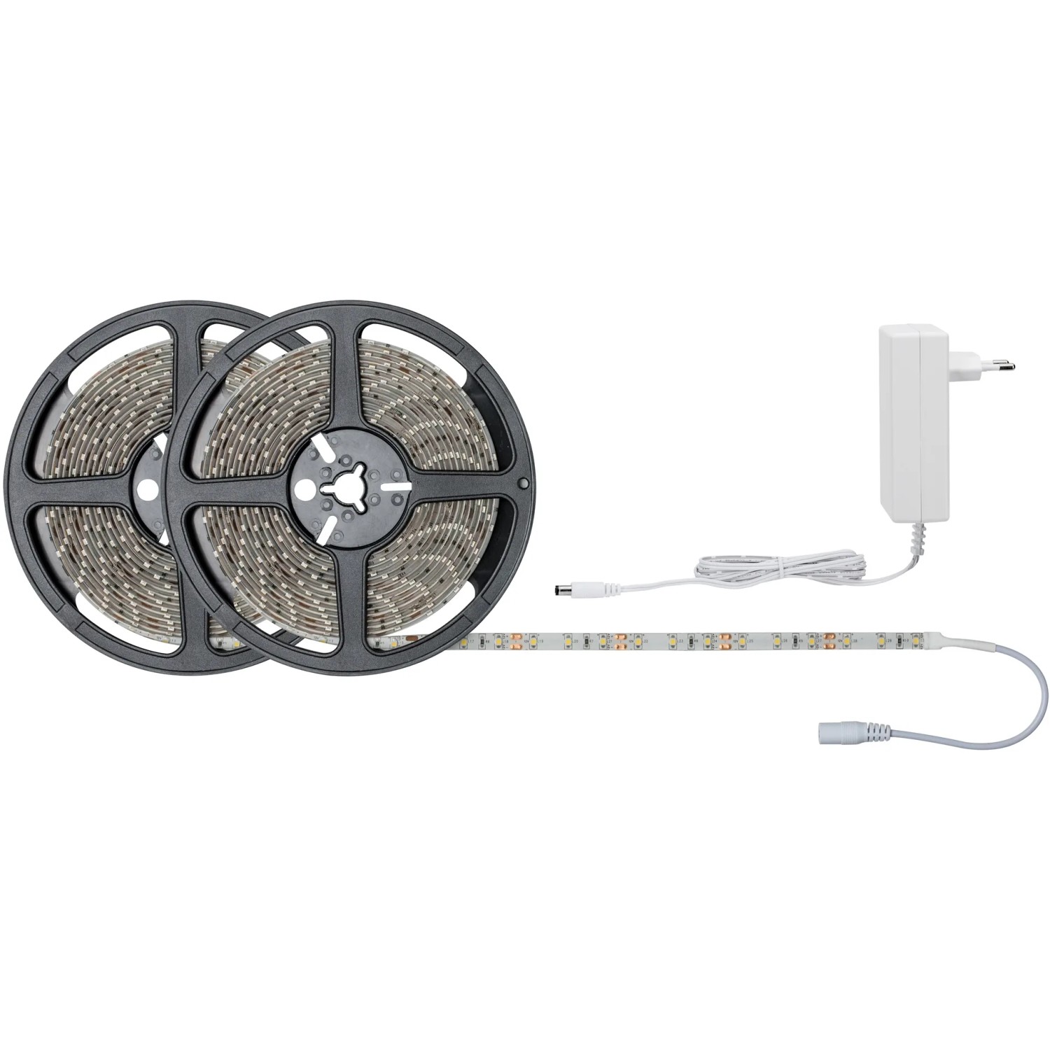 SimpLED Strip Set, 10m LED-Streifen auf Rollen mit Netzteil für warmweißes Licht.