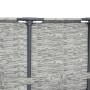 Detailansicht des grauen Bestway Stahlrahmenpools mit Steinmuster und Stahlrahmen.
