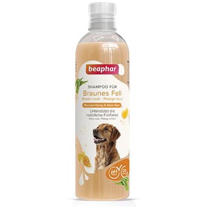 Beaphar Hundeshampoo für braunes Fell, 250ml Flasche. Shampoo mit Manuka Honig und Aloe Vera.