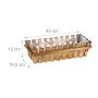 Relaxdays Blumenkasten 3er Set Holz Natur Mit Folie 12 cm x 45 cm x 19,5 cm je 600 g_4