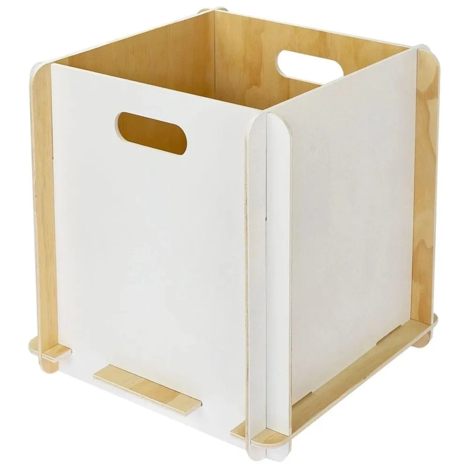 HMF 3740-32CM-01 Aufbewahrungsbox Holz  Zusammenstecken 32cm Weiß