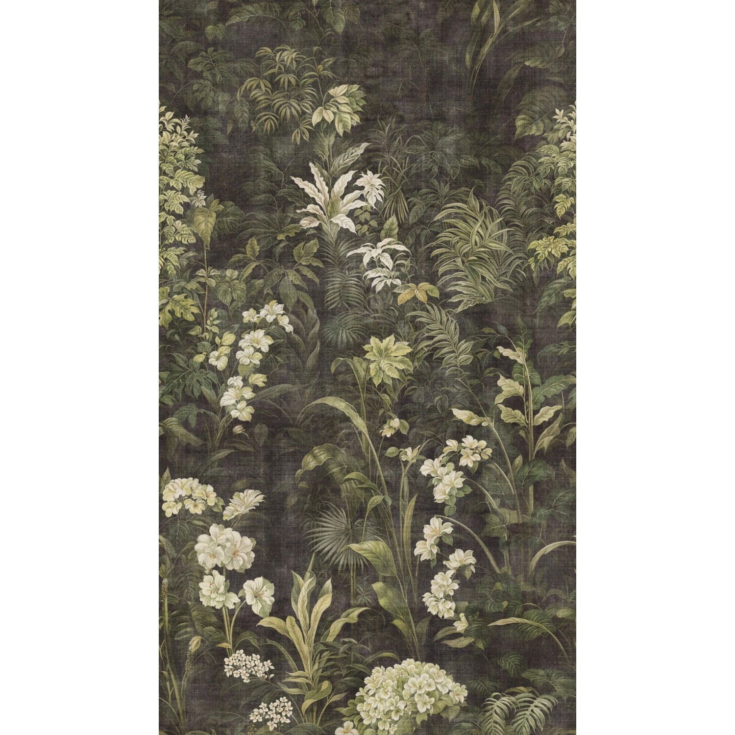 PROFHOME 790155-GU Fototapete Blumen Grün Creme Oliv-Grau 1,59 m x 2,8 m
