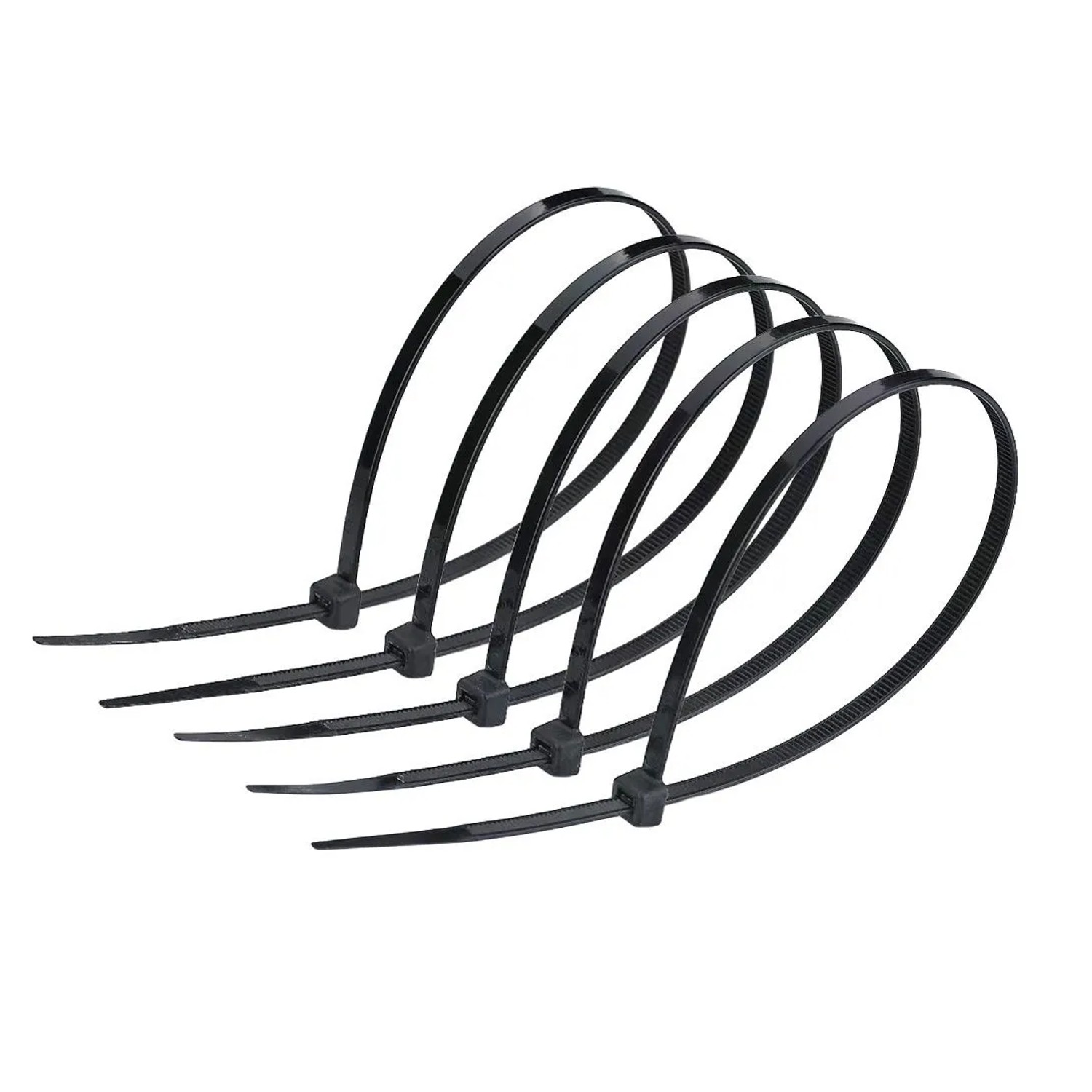 EDO Kabelbinder 300 x 7,6 mm Schwarz 100 Stück PA66 Nylon UV-beständig Kabelstrapse Kabelbänder