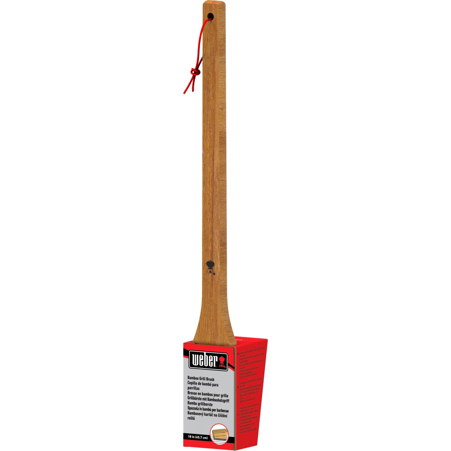 Weber Grillbürste mit Bambusgriff, 46 cm, zur Reinigung von Holzkohlegrills.