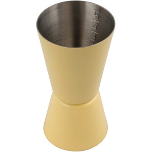 Gelbes Fackelmann Cocktailmaß mit Skala für Sommerpartys.