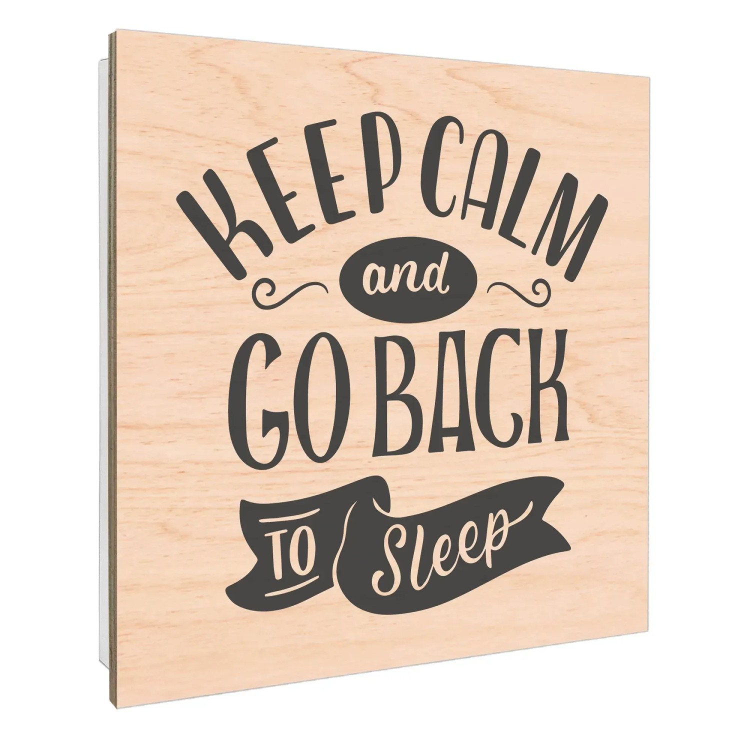 Weißer Banjado Schlüsselkasten mit Holzfront und 'Keep Calm'-Schriftzug zur Schlüsselaufbewahrung.