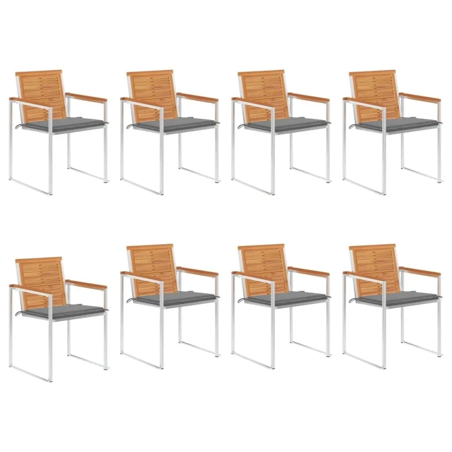 vidaXL Gartenstühle 8 Stk mit Kissen Massivholz Akazie 3078525 günstig online kaufen
