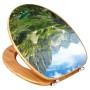 Banjado WC-Sitz aus Bambus mit Bergsee-Motiv. Toilettendeckel aus Holz mit Alpen-Design.