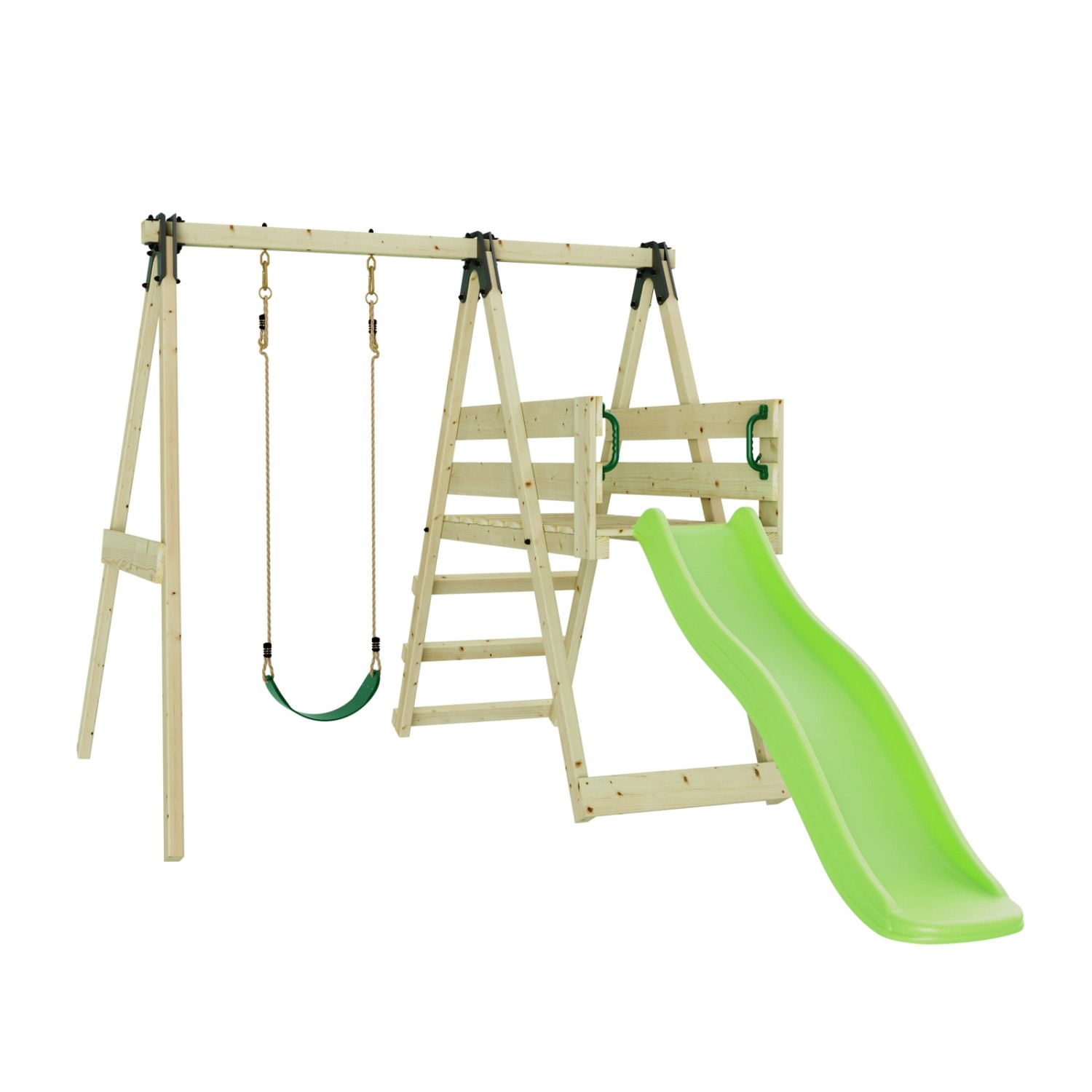 OutdoorToys Schaukel Orchidee aus Holz in Hellgrün mit Kinderschaukel günstig online kaufen