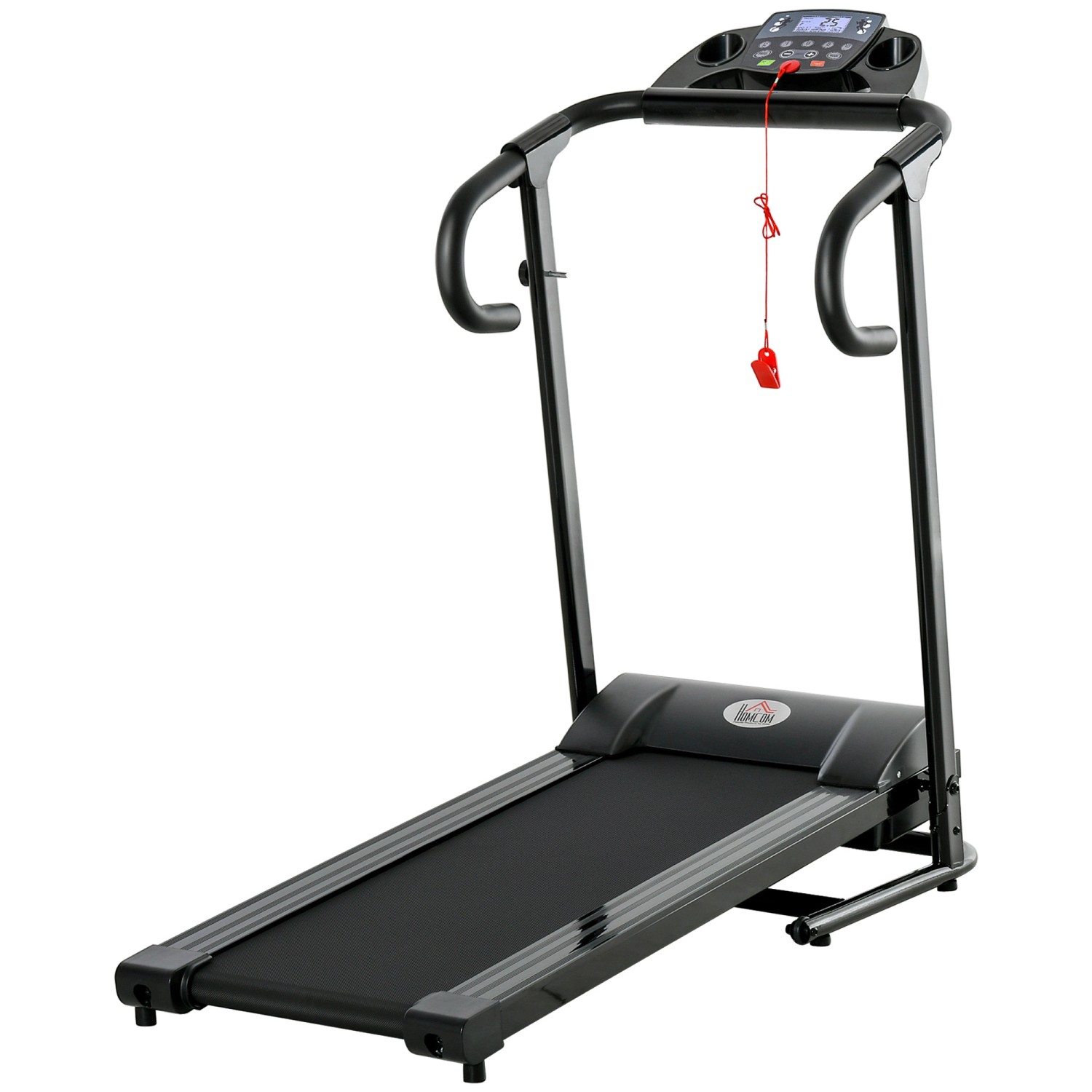 HOMCOM Motorized Laufband Metall EVA PP-Kunststoff Schwarz 123L x 62B x 117H cm