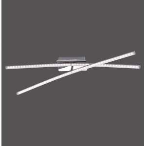 Moderne LED-Deckenleuchte Simon aus Stahl, 80,5x80,5 cm, warmweißes Licht für Wohnräume.