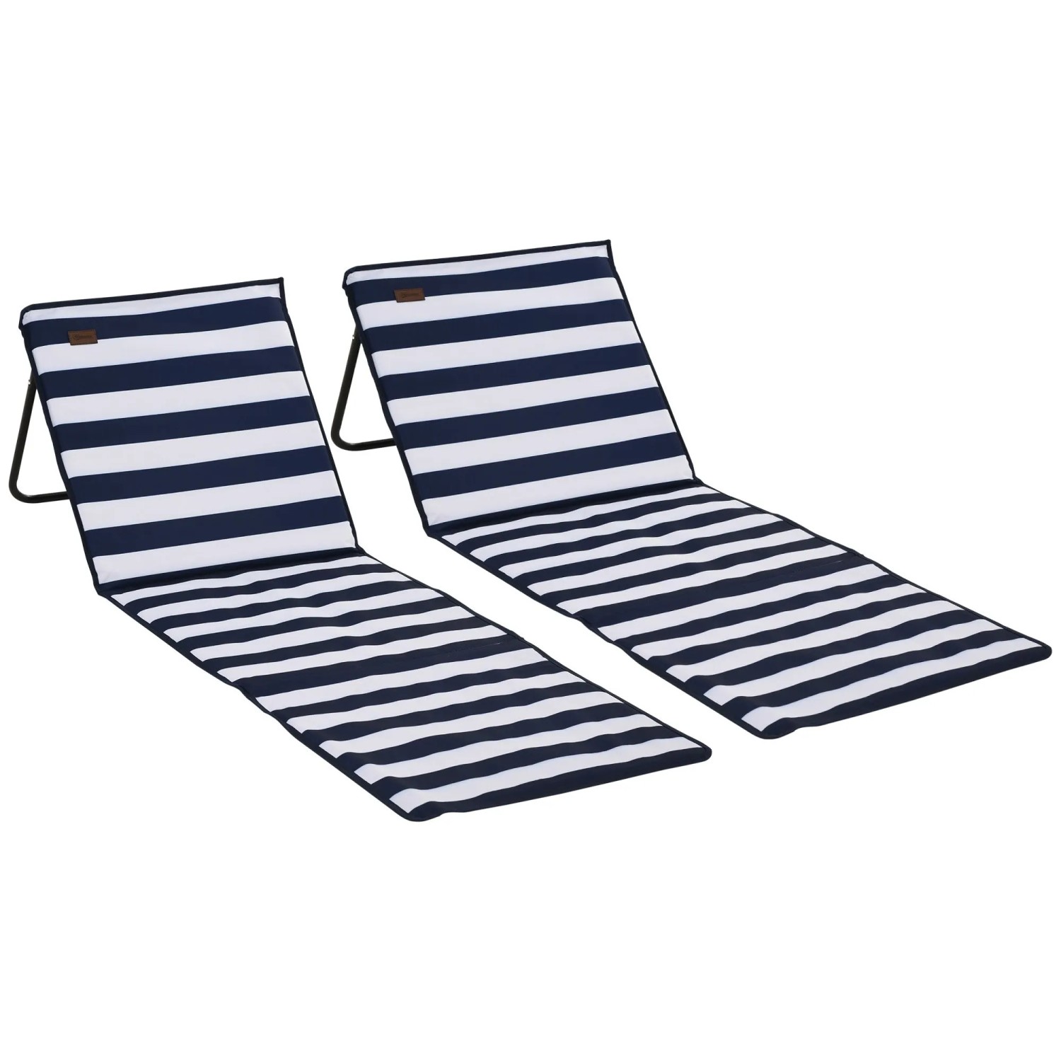 Furnicato Strandliege Blau Weiß Klappbar 142l X 51b X 40h Cm