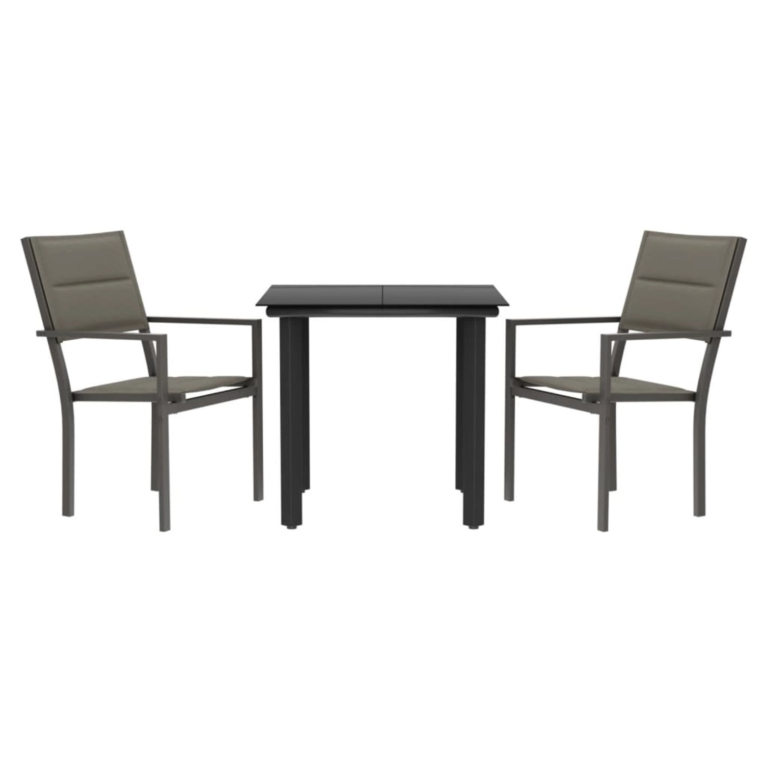 vidaXL 3-Tlg Garten-Essgruppe Schwarz Stahl und Textilene 3200742 günstig online kaufen