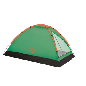 Grünes Monodome-Zelt für 2 Personen mit Moskitonetz für Camping & Outdoor.