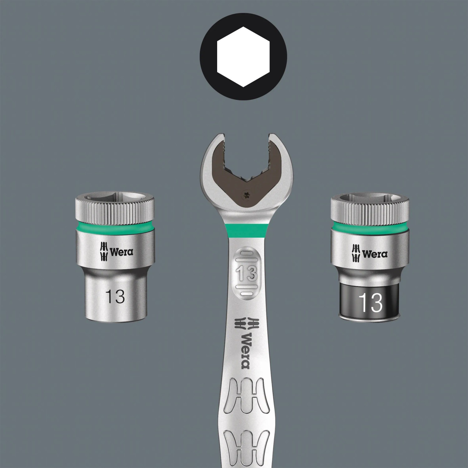 Wera Zyklop Speed-Knarrensatz, metrisch, 6,3 mm (1/4) Antrieb. Knarre und Steckschlüsseleinsätze.