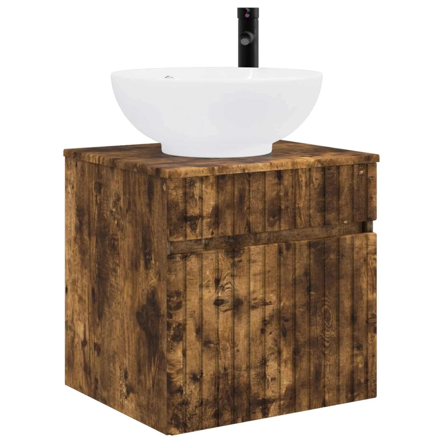 vidaXL Wandmontierte Waschbecken-Vanität Räuchereiche 890607