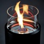 Enders® Feuerstelle Nova LED M Black-Chrome: Tischfeuer mit Glaszylinder und LED-Beleuchtung.