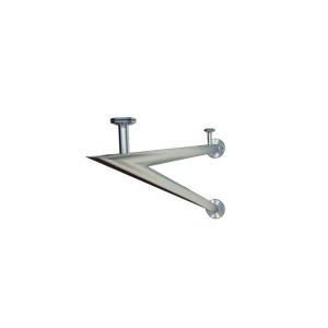 Glaszentrum Hagen Glasvordach TYP-V mit Edelstahl Halterung in Silber.
