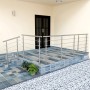 Edelstahl Geländer 150 cm mit 5 Querstäben für Treppen & Außenbereich. Modernes, gebürstetes Design für Sicherheit.