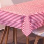 Sensalux Vlies-Tischdecke, 1 x 1 m, rot-weiß kariert auf Tisch.