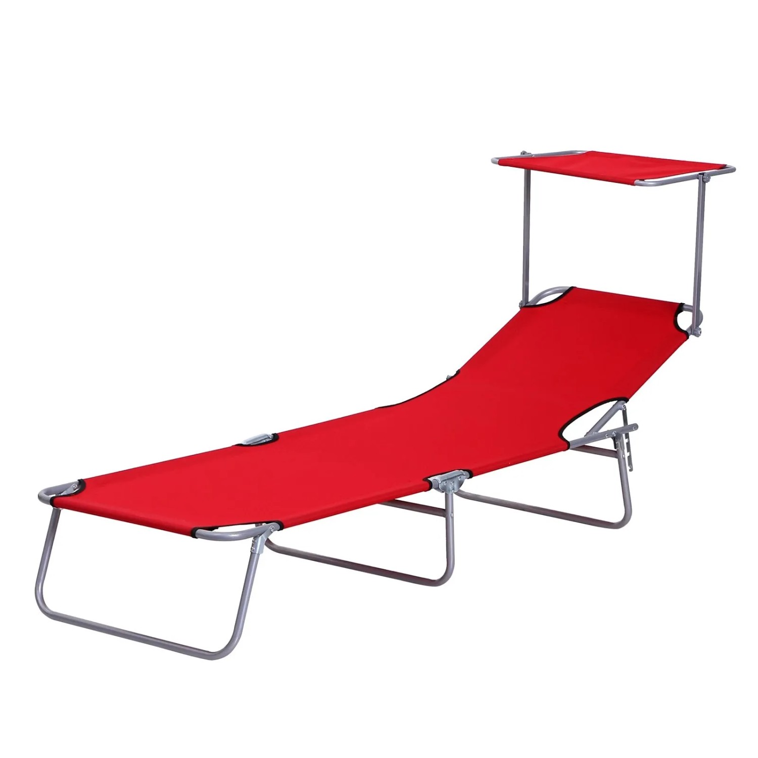 Furnicato Sonnenliege Klappbar Gartenliege Mit Dach Liegestuhl Mit 4-fach Verstellbare Rückenlehne Wetterfeste Campingliege Bis 120 Kg Belastbar F