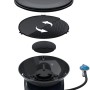 Campingaz 360° Tisch-Grill CV Anthrazit, zerlegt dargestellt. Gasgrill mit Wendeplatte, Deckel und Topfträger.