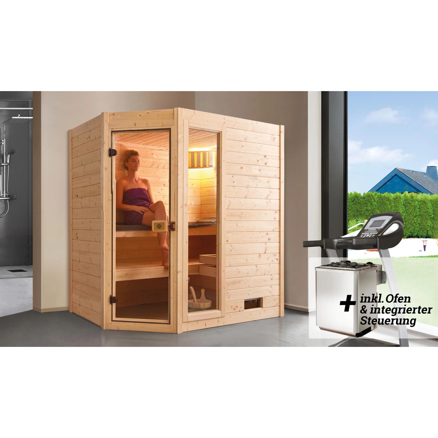 Weka Massivholz-Sauna Valida 1 Sparset 5,4 kW K integ. Steuerung günstig online kaufen