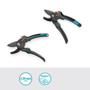 Gardena PremiumCut Pro Amboss Gartenschere für trockenes Holz, ergonomisch und langlebig.