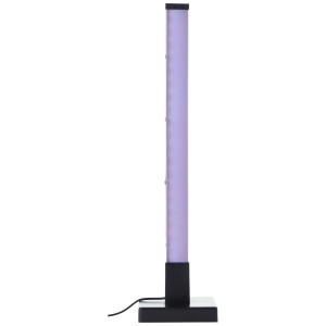 Schwarze LED-Tischleuchte Neele mit RGB + CCT Funktion, 12,5 cm Durchmesser.