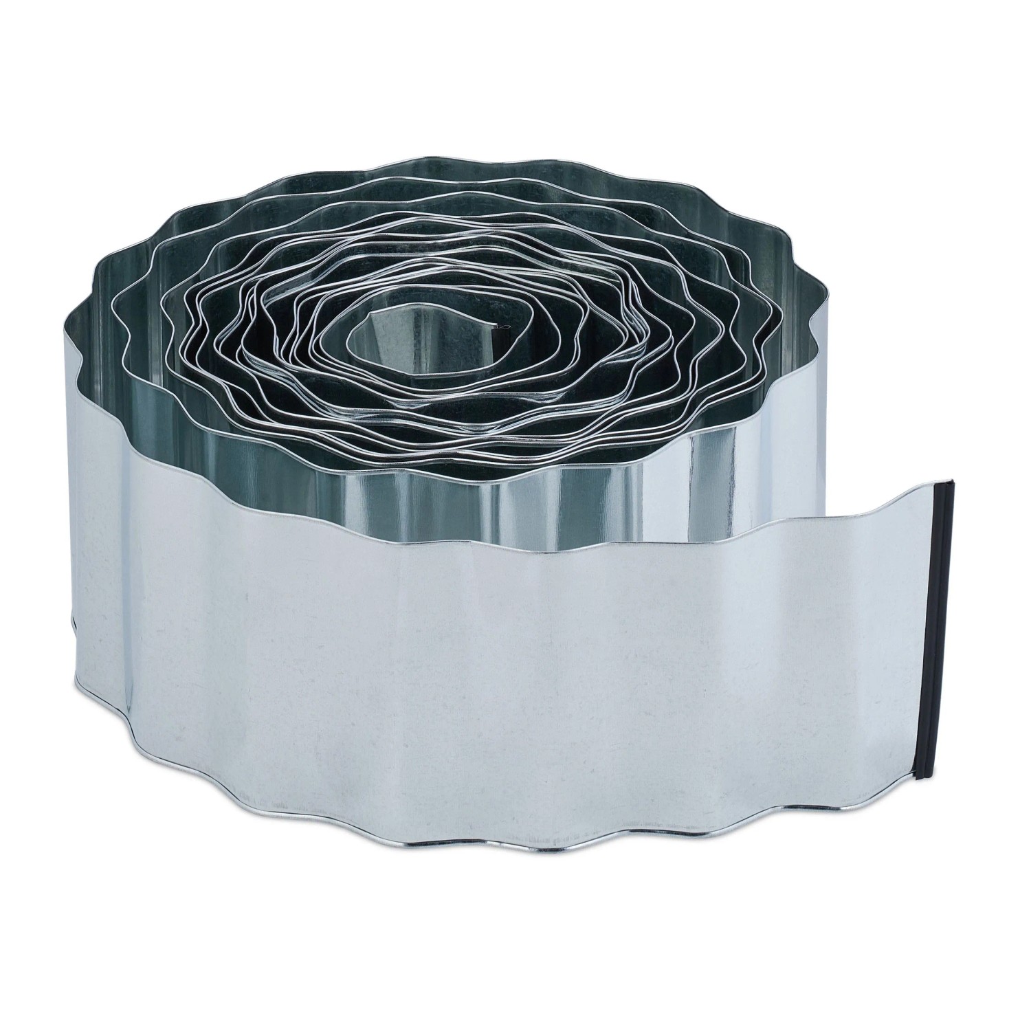 Relaxdays Rasenkante Metall Silber Flexibel 16 cm x 15 m 5,3 kg
