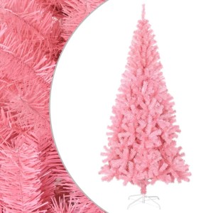 Künstlicher rosa Weihnachtsbaum (180 cm) mit Ständer.