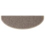 Dunkelbeige Sisal Treppenmatte, selbstklebend, 65x21 cm. Set mit 15 Stück.