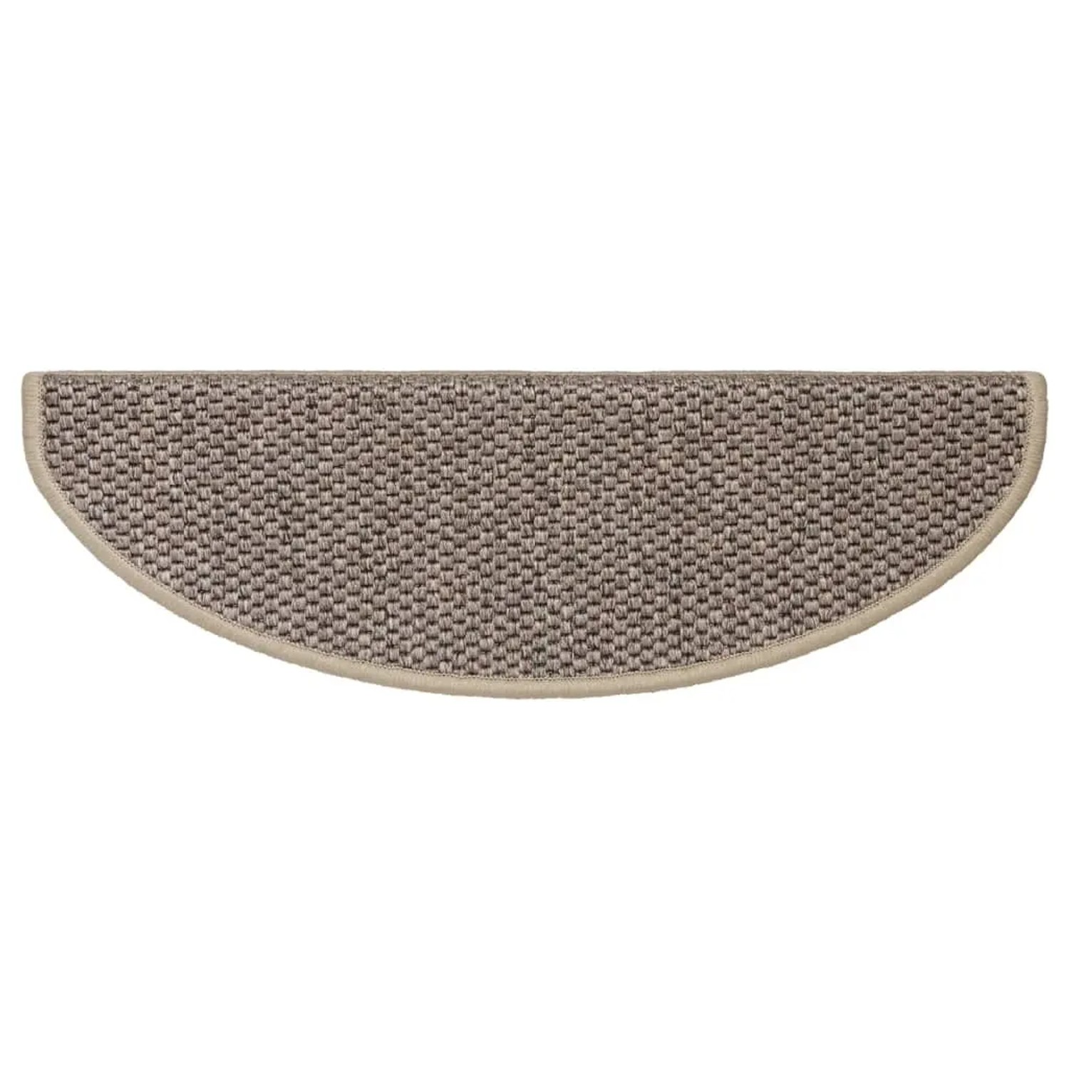 Dunkelbeige Sisal Treppenmatte, selbstklebend, 65x21 cm. Set mit 15 Stück.
