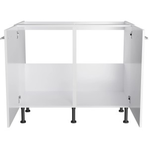 Optifit Spülenunterschrank Rurik986, 100 cm, weiß, mit zwei Türen und Staufach.