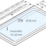Technische Zeichnung: Schulte Duschwannen-Set ExpressPlus Extraflach, rechteckig, 100x80 cm, mit Maßangaben.