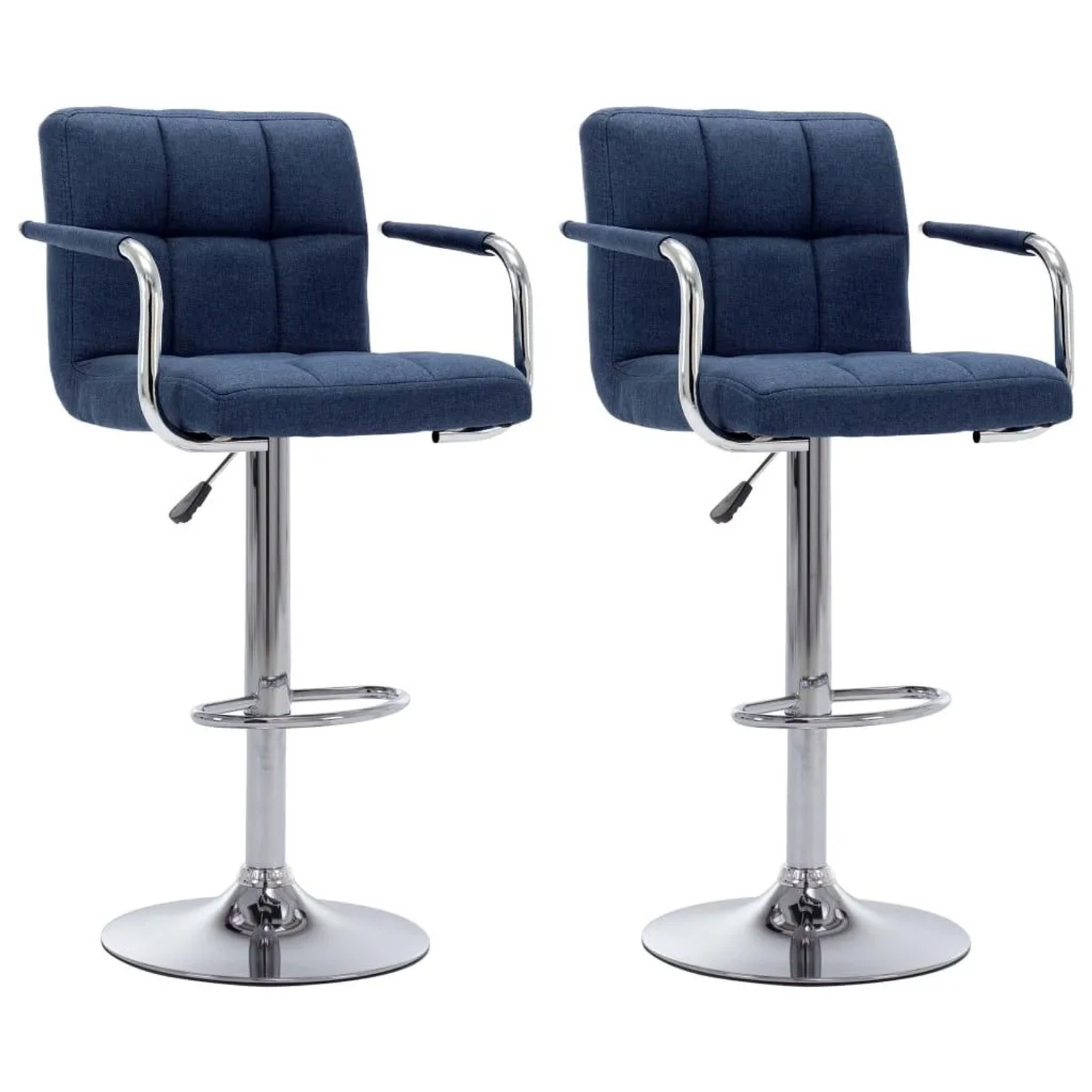 vidaXL Barhocker 2 Stk Blau Stoff 283423