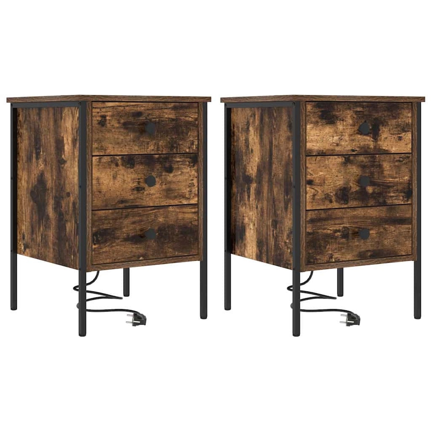 vidaXL Nachttisch 2 Stk Räuchereiche 42 x 41 x 61 cm Holzwerkstoff 859485 günstig online kaufen