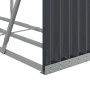 Detailansicht: Anthrazitfarbener Kaminholzunterstand aus verzinktem Stahl, 180x45x100 cm.