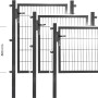 Anthrazitfarbenes Stahl-Gartentor mit Doppelstabmatten-Füllung in verschiedenen Größen.