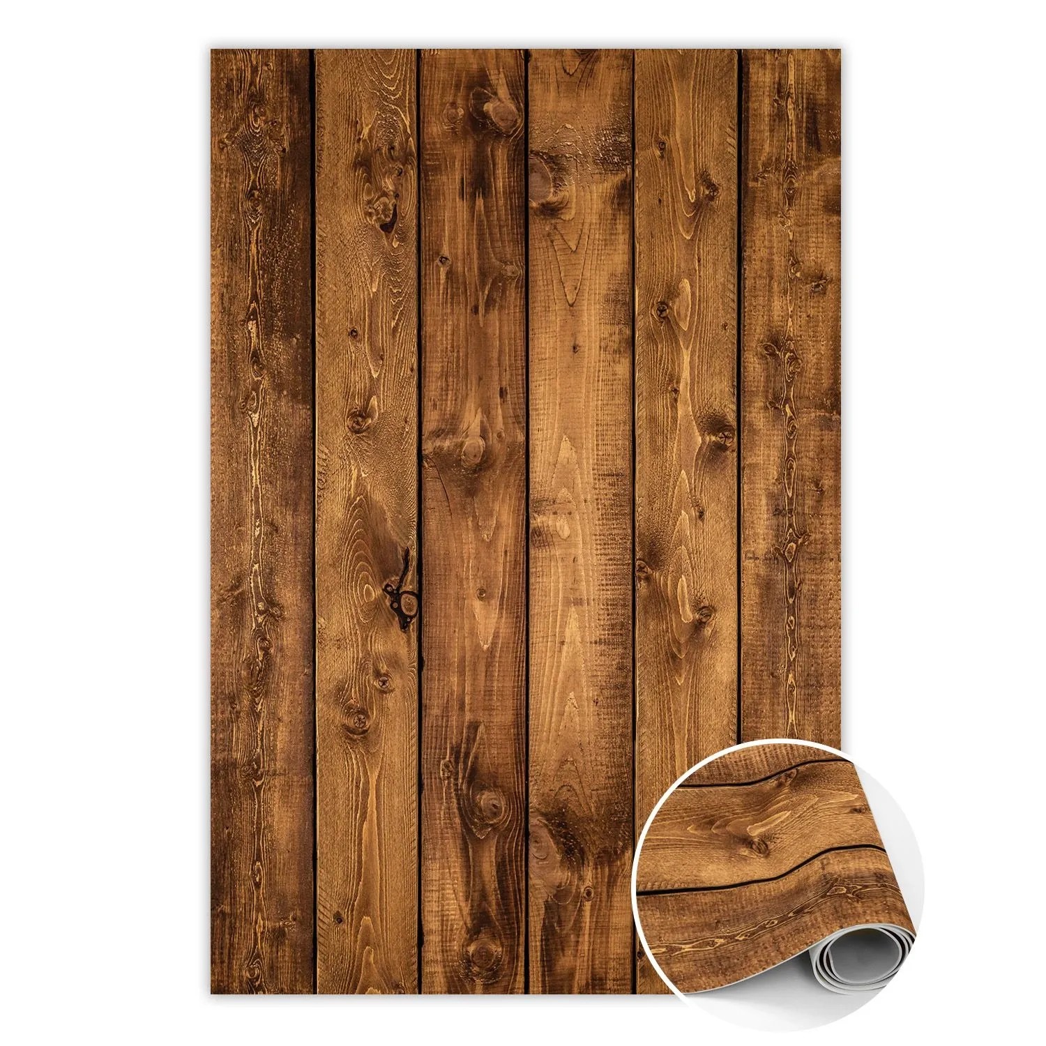 Tulup Teppich Vertikale Bretter Vinyl Tapijt 150x225 cm Braun PVC Mat Tapij günstig online kaufen