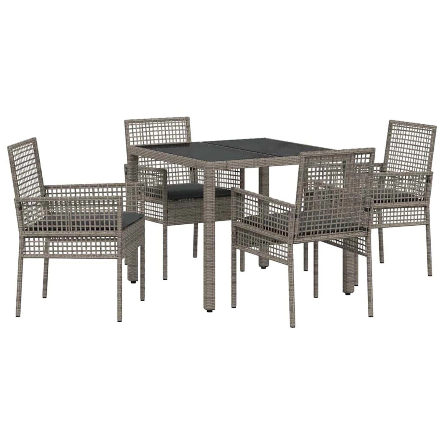 vidaXL Garten Essgruppe 5-Tlg Grau Poly Rattan 3334872 günstig online kaufen