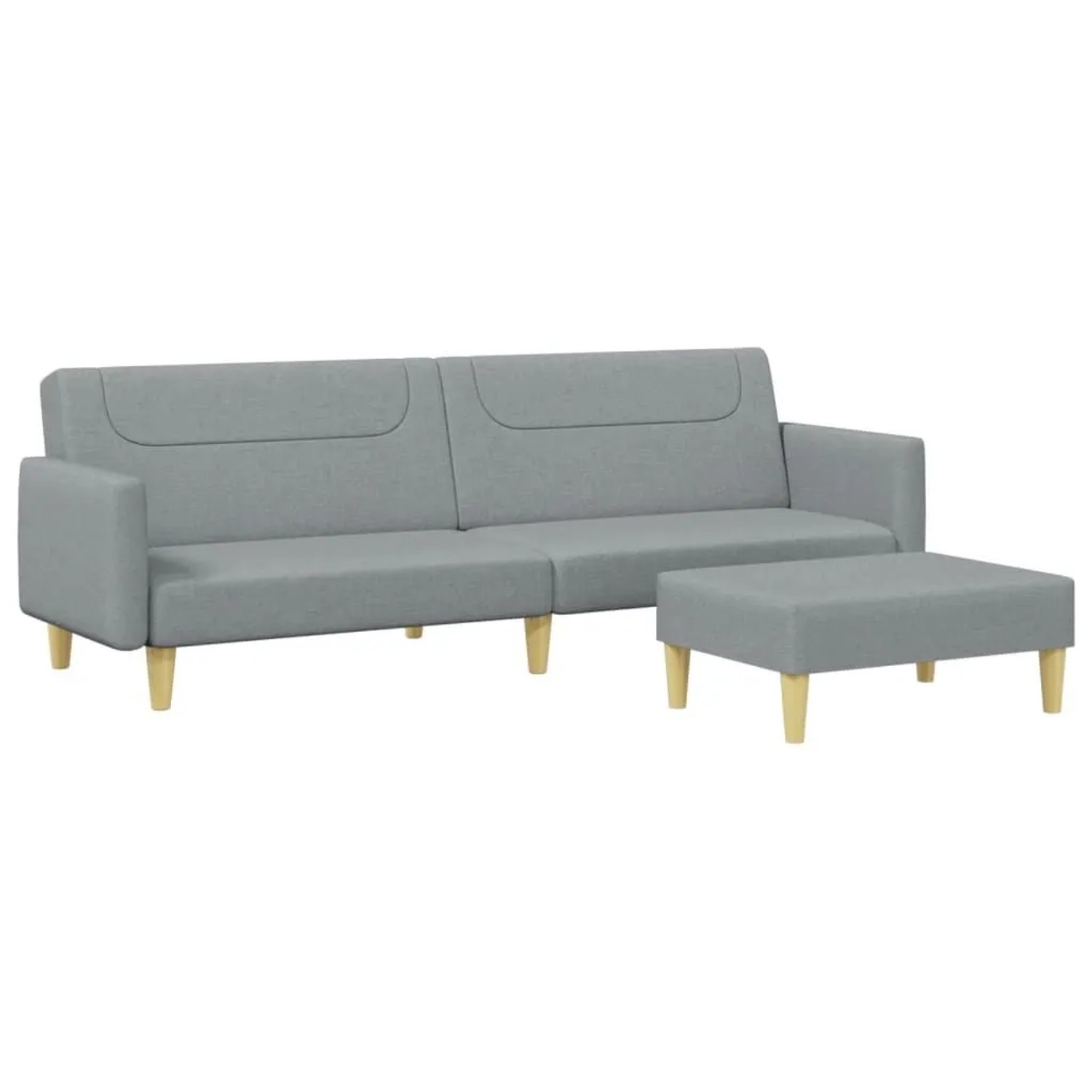 vidaXL Schlafsofa 2-Sitzer mit Fußhocker Hellgrau Stoff 3216243 günstig online kaufen
