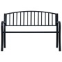 VidaXL Gartenbank, Stahl, schwarz, 125 cm breit. Klassische Sitzbank für den Garten.
