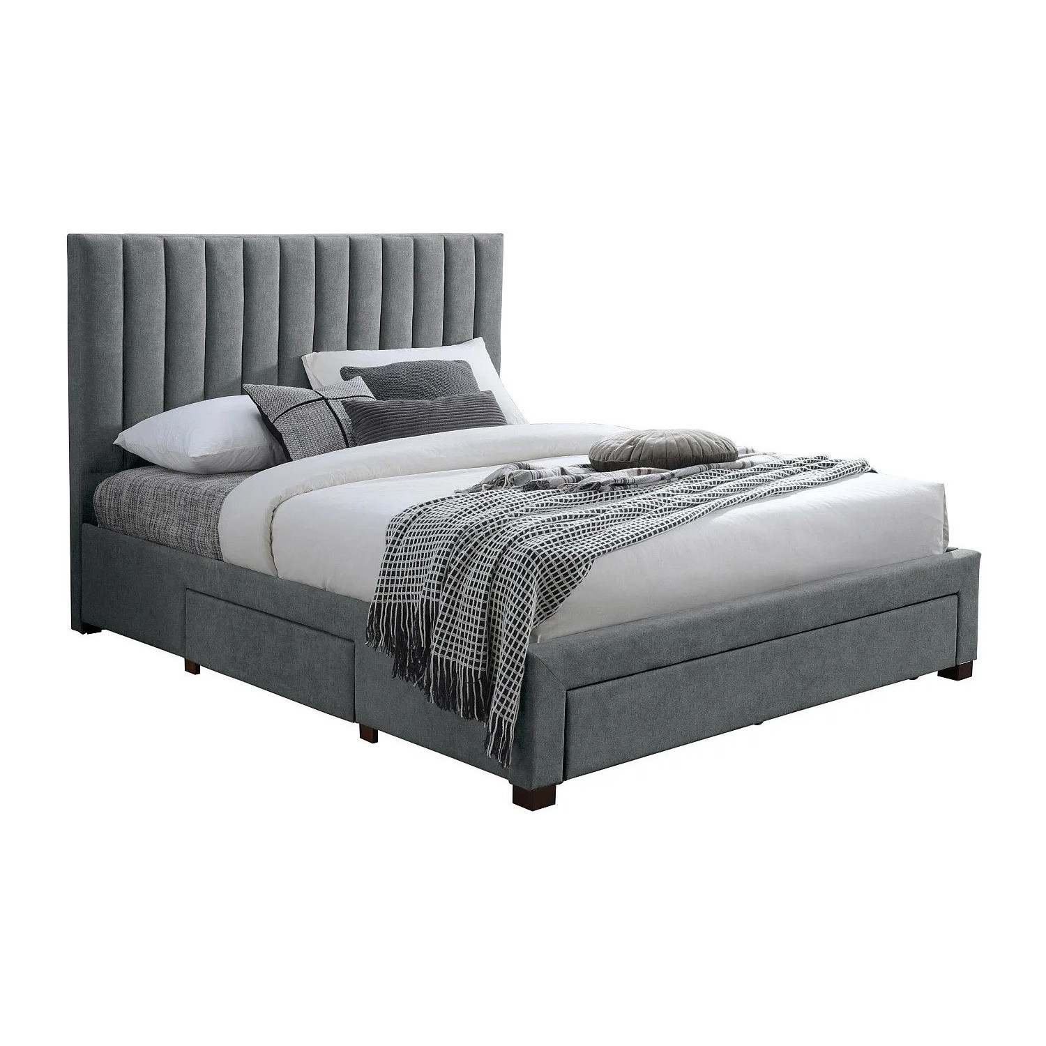 Vente-unique Bettrahmen Liako Grau 174 cm