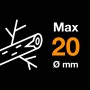 Symbolbild: Max. 20 mm Durchmesser für Fiskars Amboss-Gartenschere P361.